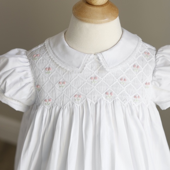 Smocked White Dress Vintage Feltman Brothers 24 Months Portraits Party Like New - Picture 3 of 7